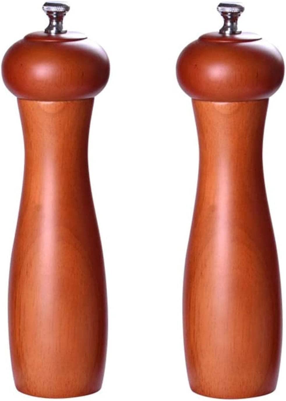 Młynek do soli i pieprzu, młynek do pieprzu, drewniany młynek do soli, drewniany ręczny młynek do soli i regulowany młynek do przypraw (2szt.-8'' młynek do soli młynek do soli i pieprzu) (8'')