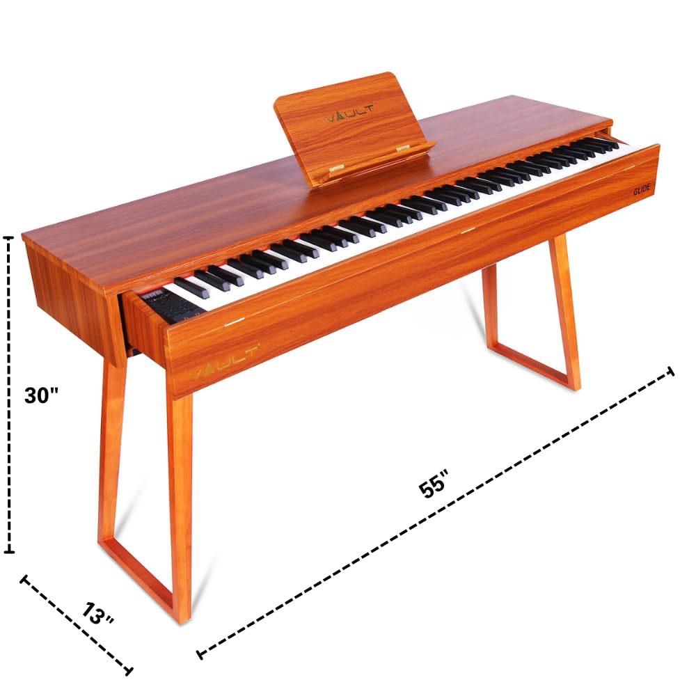Vault Glide 88 Keys Digital Piano with Weighted Keys cum Table - Brown - Image 7 thumbnail