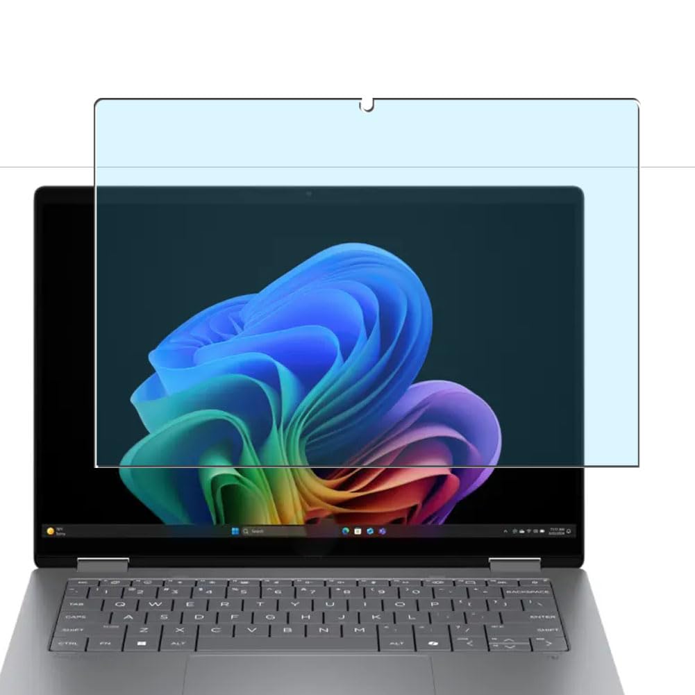 Puccy Anti Blue Light Tempered Glass Screen Protector Film, compatible with HP OmniBook X Flip 14-fm 14-fm0000 14-fk 14-fk0000 14" Laptop (Active Area