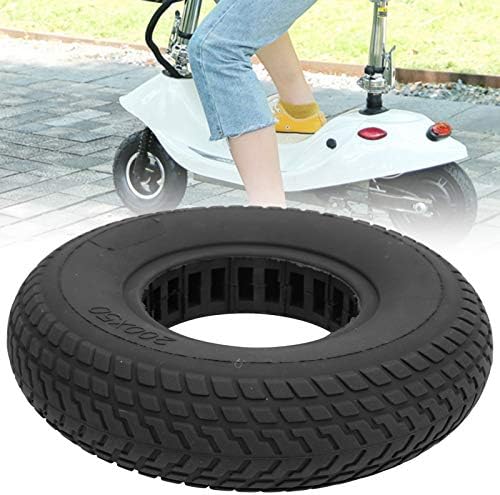 Scooter Solid Tire 200x50mm, Natural Rubber Hollow-Out Design with Enhanced Grip for Electric Scooters Replacement Parts‌ (Black)