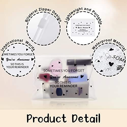 Sotiff 60 Pcs Inspirational Gifts for Women Bulk EVA Cosmetic Makeup Bags Cute Cna Gift Empowering for Staff Appreciation Day Thank You for Teacher Nurse Employee Programmer(Awesome,8 x 6 Inch)3