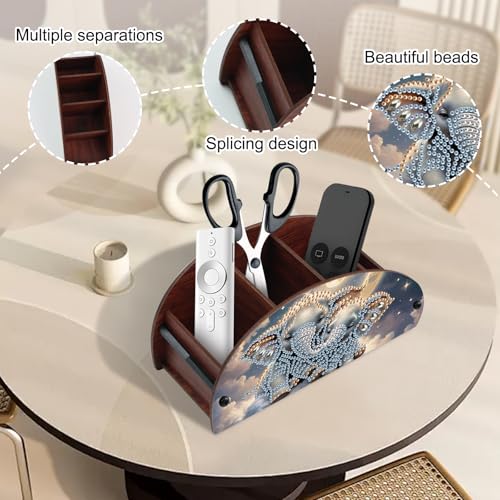 Image of Diamond Painting kits Organizer Box, Diamond art DIY elephant in the clouds Special Shape Diamond Partial Mosaic Handmade Making Kit Organizer Box, Home Dining Living Room TableTop Art Decoration