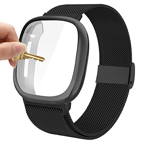 Banda de acero inoxidable compatible con Fitbit Sense/Versa 3 miniatura 1