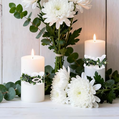 YOKJGHDO 2 Stück Tropfschutz Kommunionkerze, Kommunion Deko Kerzenringe, Tropfenfänger für Kerzen, Erstkommunion Taufe Hochzeiten Zubehör für Kerze Kommunion Taufe Hochzeit