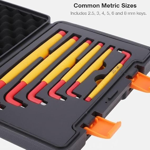 Insulated Hex Key Set 6 Piece Extra Long 1000V VDE Allen Keys Tools
