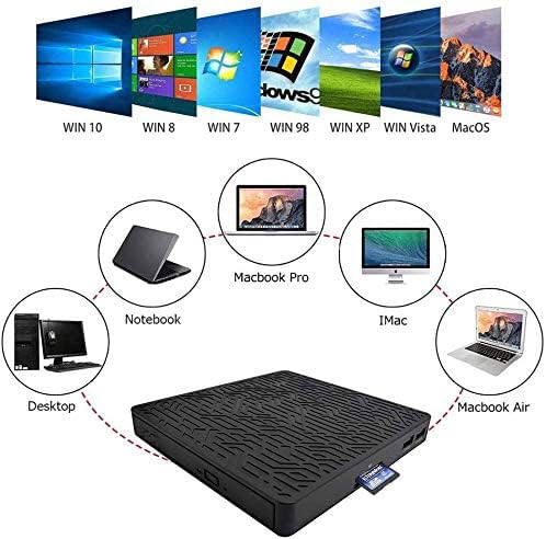 Unidad externa CD DVD 3 en 1 con lector tarjetas USB-C miniatura 6