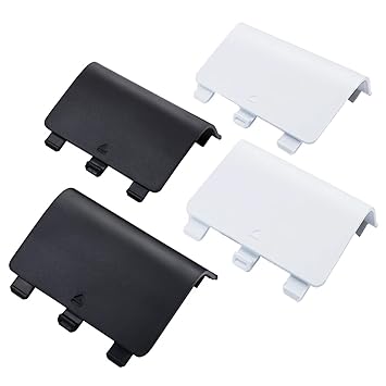 Hukado Replacement Battery Back Cover for Xbox One, Battery Cover Door for Xbox One, Xbox One S Controller, Repair Shell Cover Part for Xbox Wireless Controller (Black&White, 4 Pack)