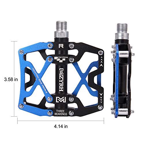 Image of MZYRH Mountain Bike Pedals, Ultra Strong Colorful CNC Machined 9 /16 inch Cycling Sealed 3 Bearing Pedals