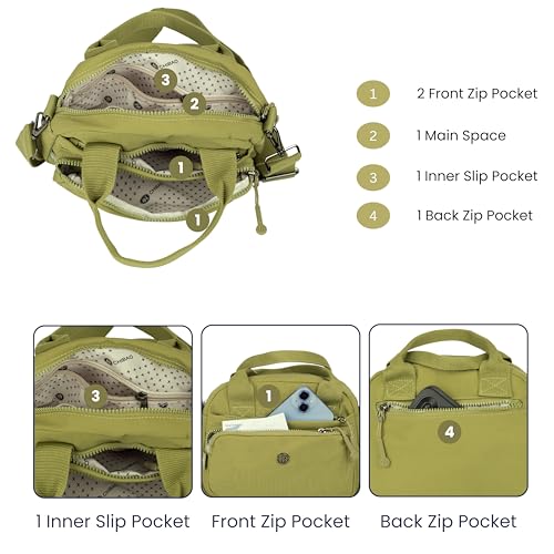 Image of TS WITH TECHSUN Small Women Crossbody Sling Bag Handbag for Travel Office Use, Water Resistant Nylon Shoulder Purse, Adjustable Strap Multipocket Organizer (25(L) X 19(H) X 9(W) CM)