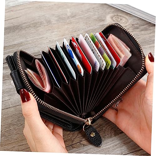 1pc Leather Zipper Wallet Purse Credit Card Holder Multiple Slots Compact Design for Everyday Use for Men and Women Black4