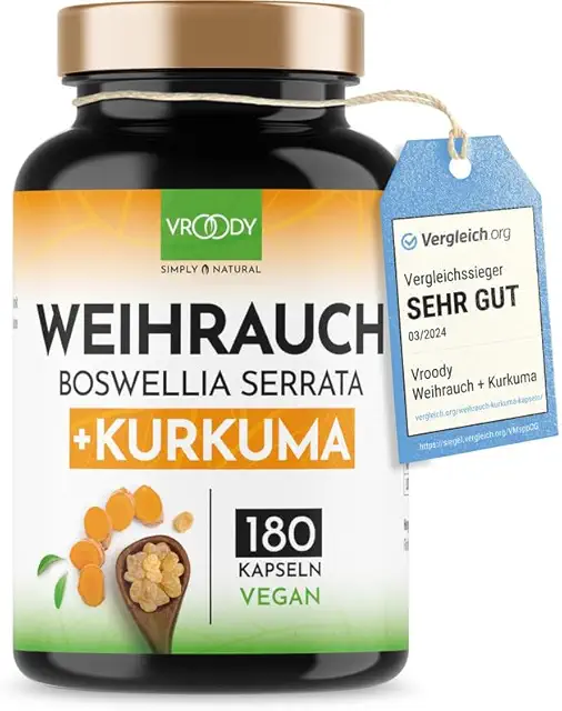 Weihrauch Kapseln Hund - Hochdosiert mit Curcuma, 180 Stück