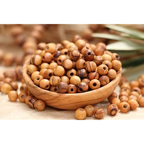 12mm ~ (60 Beads) Holy Land Olive Wood Polished Bethlehem Jerusalem Bracelet Necklace Cover