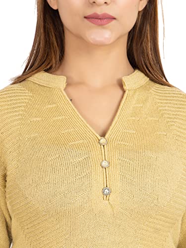 Image of Rosary Women's Winter Wear Embroidered Warm Woolen Straight Full Sleeve Kurti with Pockets