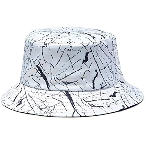 Quanhaigou Sombrero de cubo para hombres y mujeres, sombreros de sol impresos reversibles, pescador al aire libre Cover