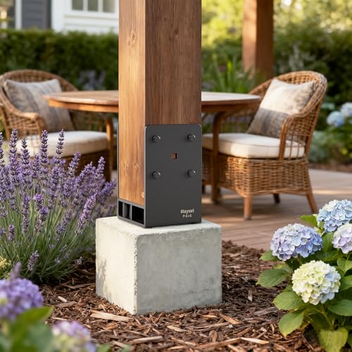6x6 Concrete Post Anchor, Heavy Duty Stainless Steel Concrete Fence Post Holder with Air Flow Channe Post Base Bracket for Fence, Deck Railing,Pergola, 4Pack [Patent Pending] by Mayset - Image 6