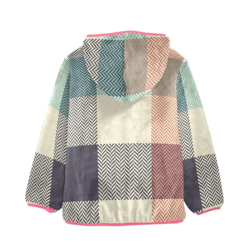 GuoChe Buffalo Plaid orange Girls Sherpa Lined2