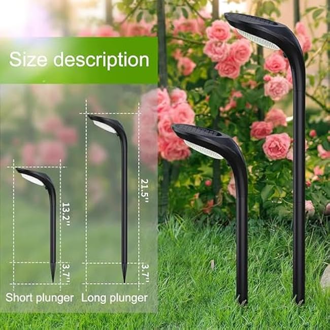 JSOT 6 Pack Solar Lights for Outside Garden Decor, IP65 Waterproof Solar Landscape Outdoor Lighting for Pathway Walkway Driveway Backyard Decoration (Cool/Warm White)