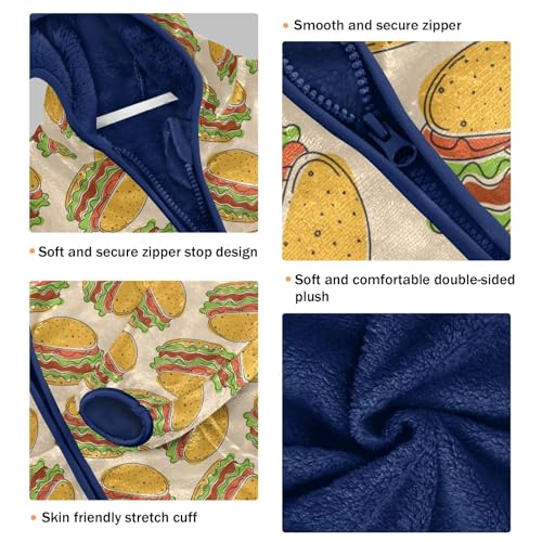 Hamburger Girls Fleece Jacket Girls Fall Jacket Girls Zip Up Hoodie Girls Sherpa Jacket 2-10T3