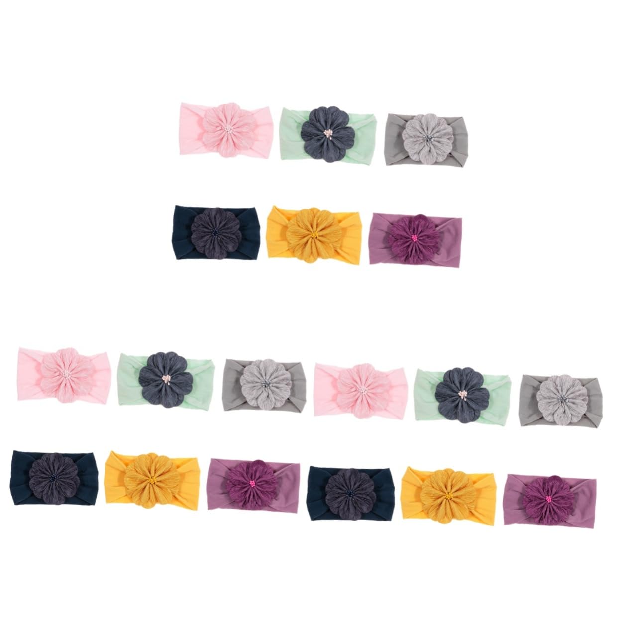 Beavorty 18 Pezzi Per Fiore Per Ragazze Nastri Per Fasce Per Colorata Divertente Per Fiori Sciarpa Per Orecchie Di Coniglio Per Bambini
