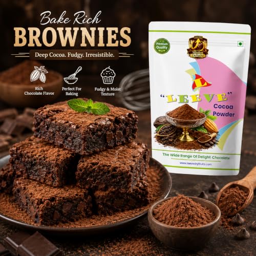 Image of Leeve Cocoa Powder 200g | Unsweetened Cocoa for Baking, Cakes, Brownies, Cookies, Hot Chocolate, Milkshakes, Desserts & Chocolate Recipes