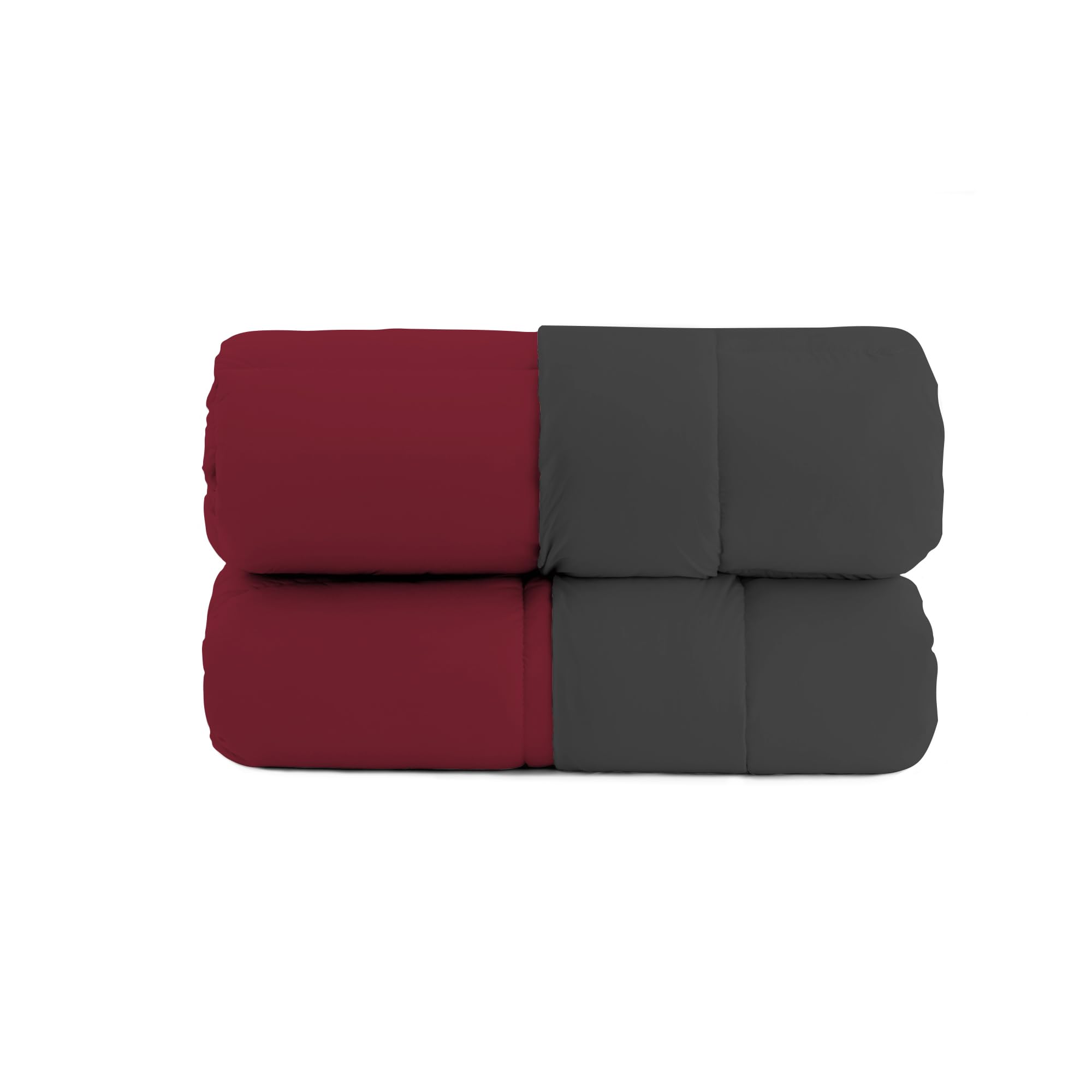 Italian Bed Linen Trapunta Invernale Matrimoniale 260x260 cm, Bicolore, Doubleface, Microfibra, Made in Italy – Piumone Imbottitura 300gr Bordeaux/Fumo