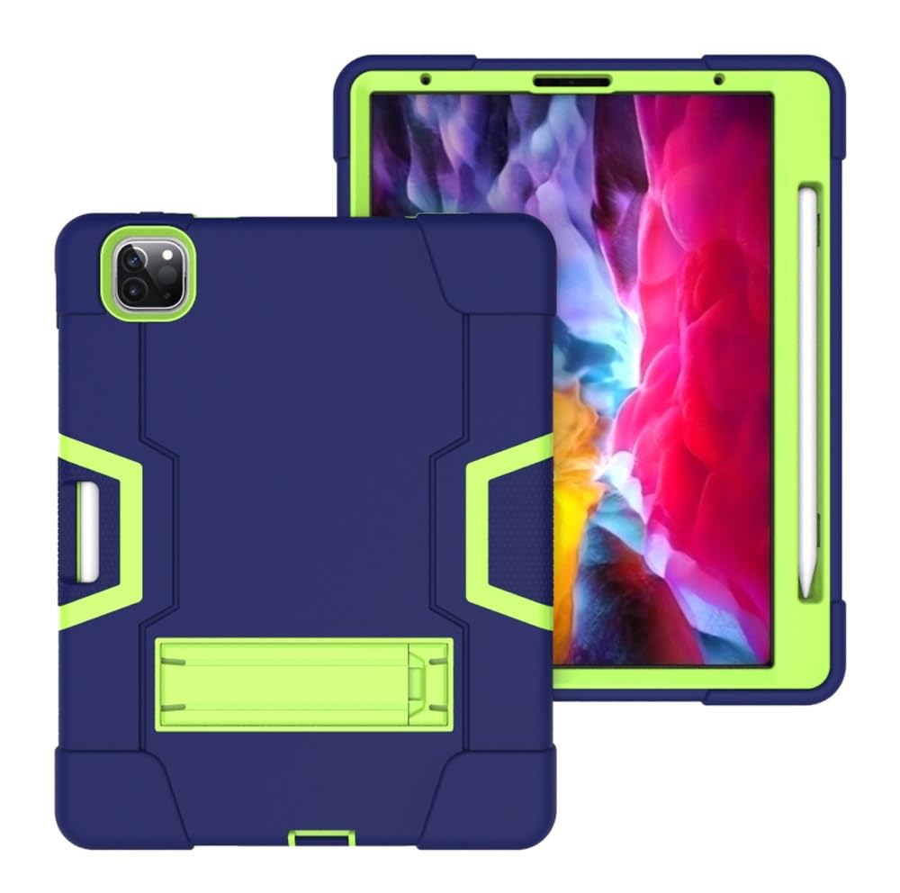 Custodia protettiva per tablet PC compatibile con iPad Pro 12.9 (2018/2020/2021/2022) Custodia con slot per penna Custodia in silicone per tablet con cavalletto, resistente antiurto guscio protettivo