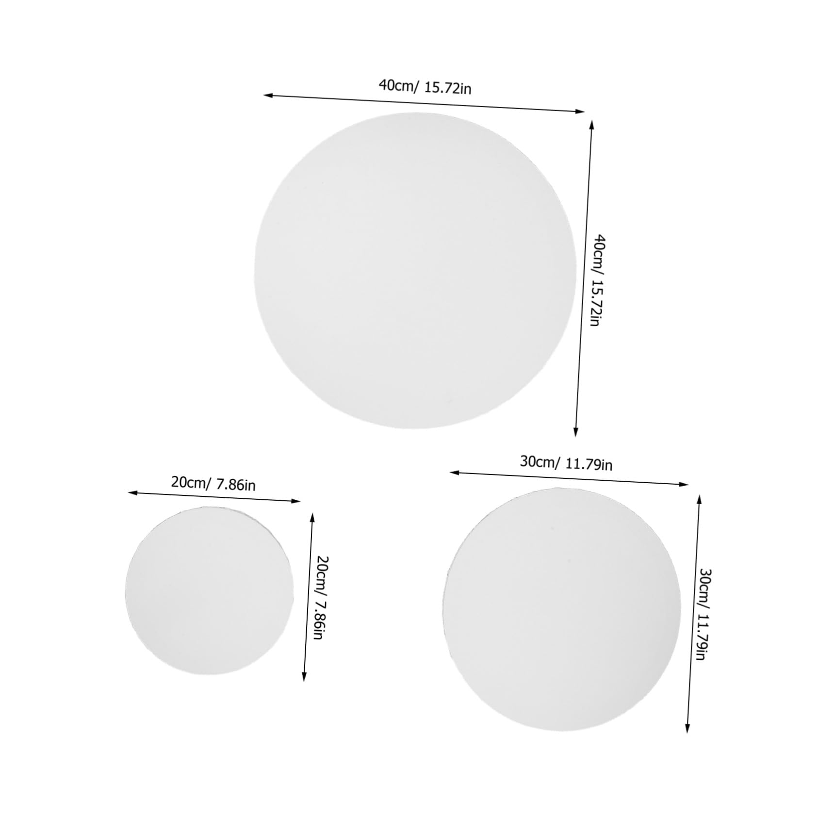 HOMSFOU 3pièces Lot de Toiles Rondes Pré-peintes Châssis Toile pour Peinture Cadres Ronds pour Projets Artistiques Bricolage