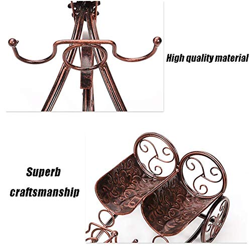 Soporte para 2 botellas de vino en hierro color bronce miniatura 6