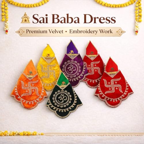 Image of S A Gifts Beautifully Handcrafted Sai Baba Dress (3.5 inch)