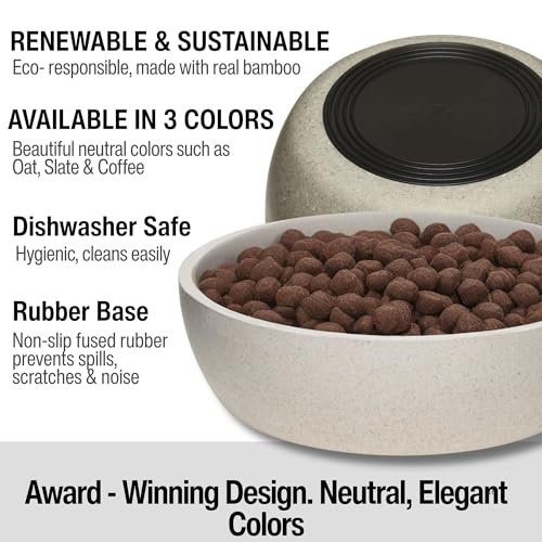 Loving Pets - Dolce Bamboo - Eco-Friendly Pet Bowls & Dishes for Dog, Cats, Puppy Food and Water Bowl -Sustainable and Dishwasher Safe, Made with Real Bamboo (Small, Oat-Beige) - Image 3