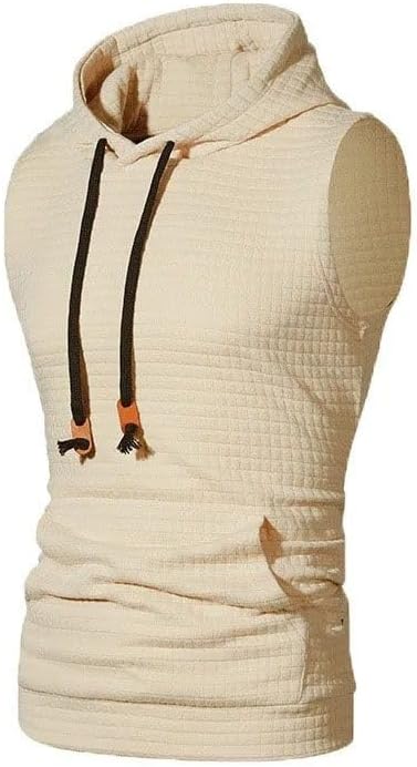 Men's Hooded Zipper Sleeveless Vest Fitness Sportswear Lightweight Summer Training Casual Top