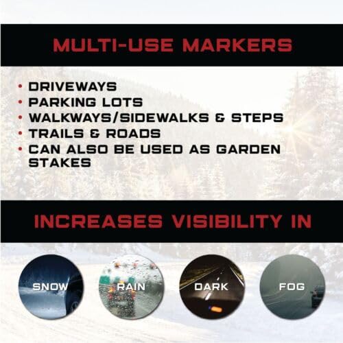 The ROP Shop Pack of 10 Driveway Markers 48 inches, 1/4 inch for Visibility When Plowing