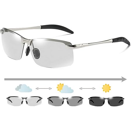 Amazon サングラス メンズ 偏光 調光 偏光グラス 釣り おしゃれ Uvカット 人気 スポーツ 運転 シルバー Beream スポーツサングラス