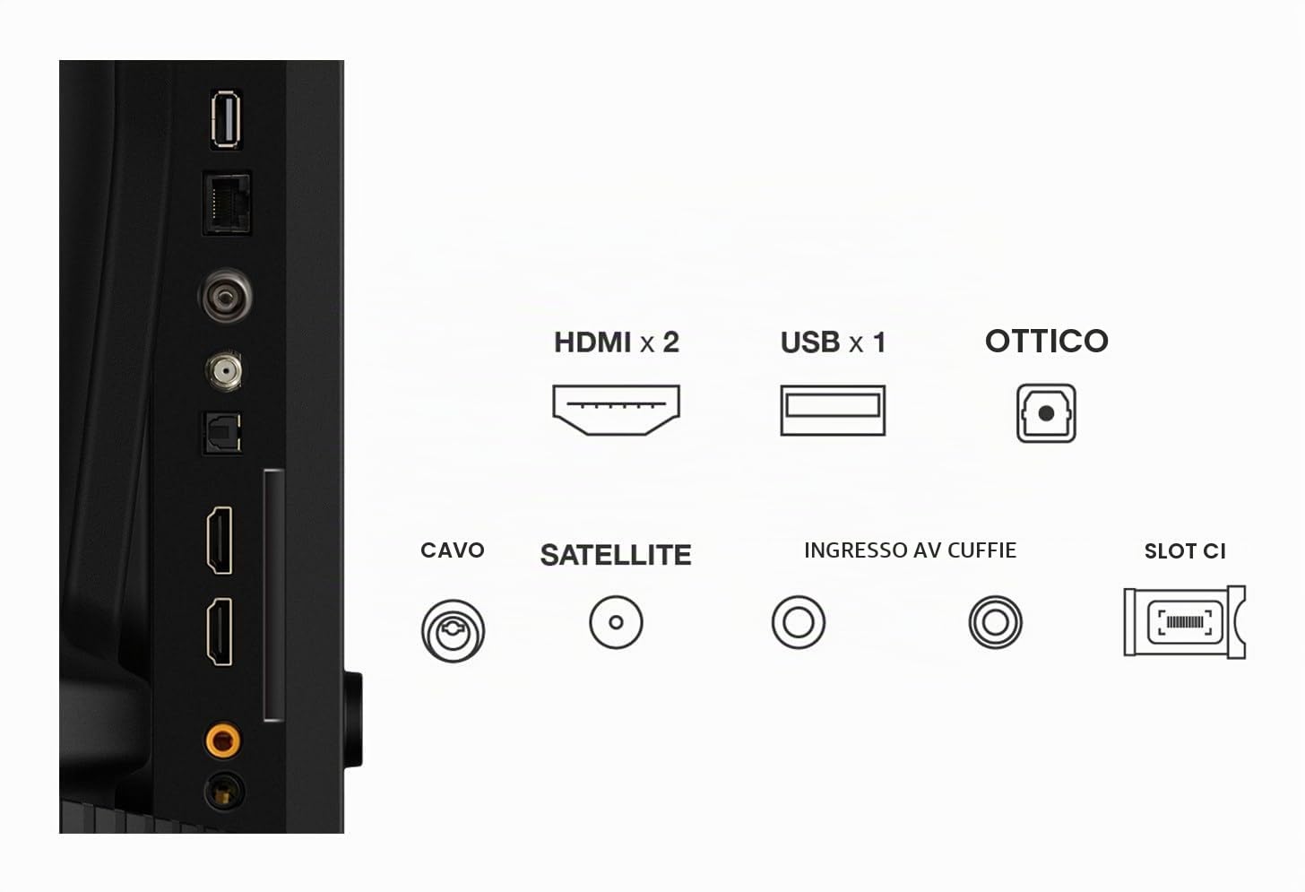 40S59K - TV 40 Pollici, Smart TV, Full HD, QLED, DVB-T2, H.264, H.265, Classe energetica F