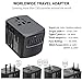 International Travel Adapter, Worldwide Travel Charger with 3 USB+3.0A Type C Ports Power Converters for EU, UK, USA, AU, Europe & Asia, All-in-one Universal Wall Plug Multi-Outlets Electrical Adapter