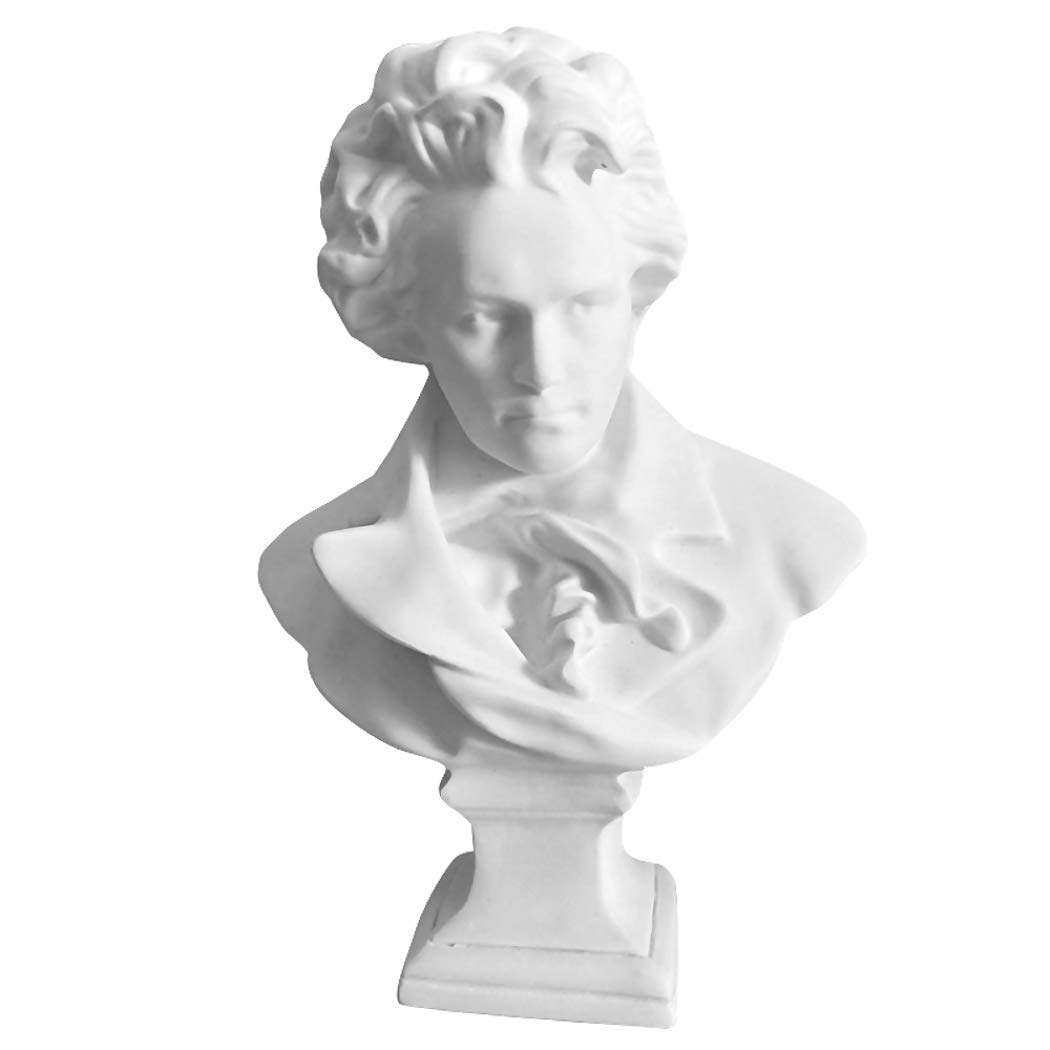 WaNana 5.9''-7.48'' Plaster Bust Statue Resin Casting Painting Sketch Figurines-Michelangelo Sculpture David Venus Apollo-for Home Decoration Art Hobbyist Beethoven