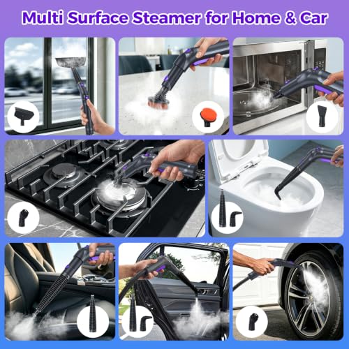 Image of Handheld Steam Cleaner, Portable Deep Cleaning Steamer for Home & Car Use