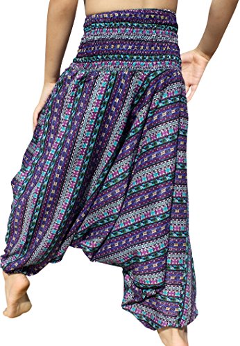 Image of RaanPahMuang Brand Light Viscose Smock Kids Aladdin Pants Bright Prints