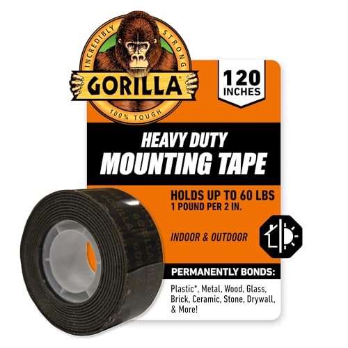 Gorilla Heavy Duty Double Sided Mounting Tape, Black Tape, 1