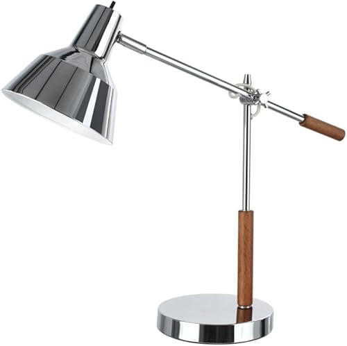 Miniatura 1 de Aspen Creative 40035 - Lámpara de mesa de metal de transición de 28 pulgadas de alto, acabado de níquel satinado con tapa dura en forma de imperio