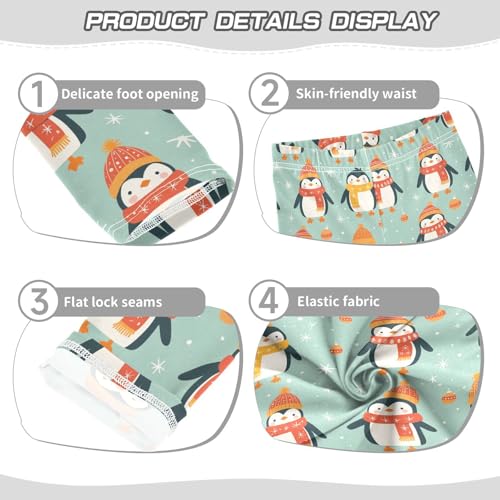KLL Christmas Pattern Cute Penguins Toddler Girl Leggings Soft High Waisted Sweatpants Gym3