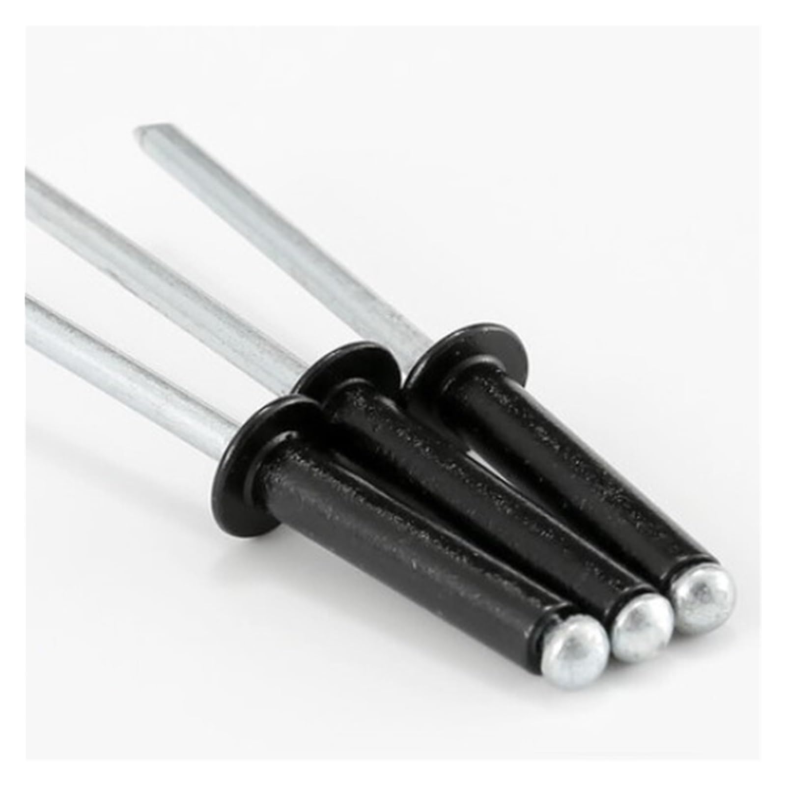 Alu Blindniete Großer Kopf,Große Flanschnieten, 50 Stück schwarze Blindnieten M3.2 Aluminium Pilzkopf Bruchnieten(30mm)