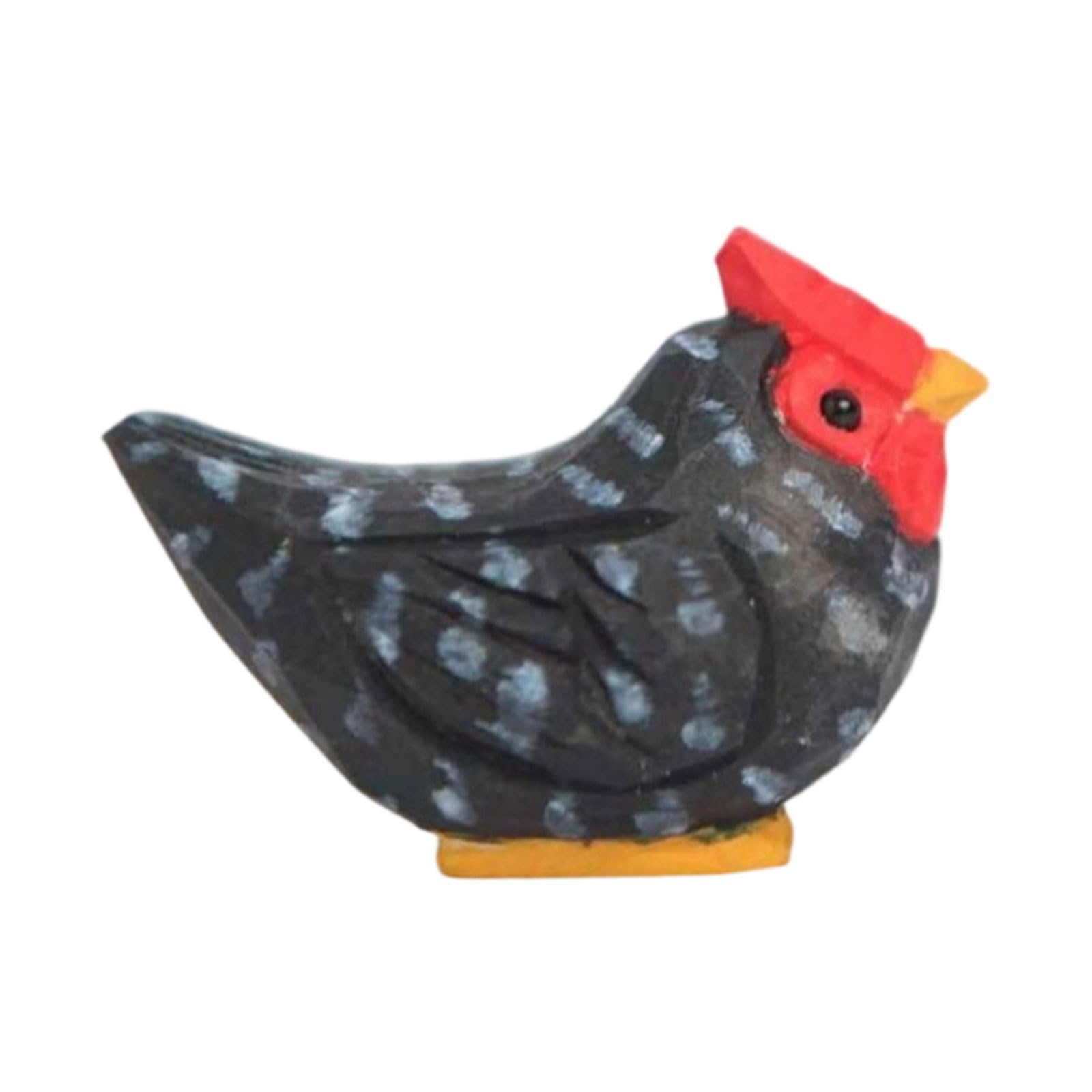 Limtula Hand Carved Wooden Hen Statues Animal Sculpture Miniature Wood Chicken Figurine Ornament Home Decors Collectibles Gift Decorative Ornamental