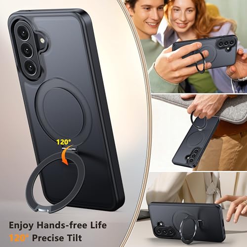 Oterkin for Samsung Galaxy A37 Case with Magnetic Invisible Stand, [Compatible with MagSafe] [15FT-Shockproof] Slim Prot