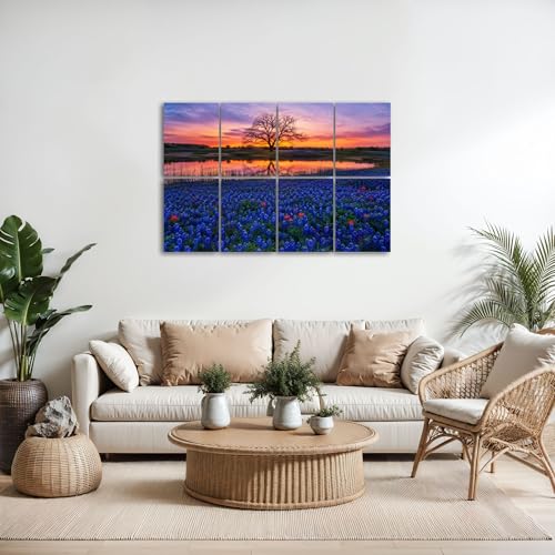 Pack de 8 paneles acústicos decorativos autoadhesivos 48"x72" con diseño Texas Bluebonnet, absorción de sonido para estudio de grabación y paredes miniatura 5
