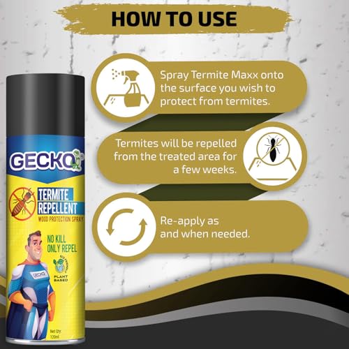 Image of Shadow Securitronics Herbal Termite Repellent Spray 120ml | 10-Minute Action | Kills Entire Termite Colony | 100% Organic Chemical-Free Repellent for Home, Furniture & Wooden Items | Pack of 3