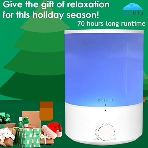 Miniatura 2 de BlueHills Difusor de aceite esencial de alta calidad, 135.3 fl oz, XL, 4 litros, 70 horas, humidificador de aromaterapia, 1 galón de gran capacidad,