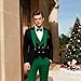 CYANDUSTY Mens 3 Piece Sage Green Tuxedo Suits for Men Slim Fit Wedding Double Breasted Tux Fashion Formal XL
