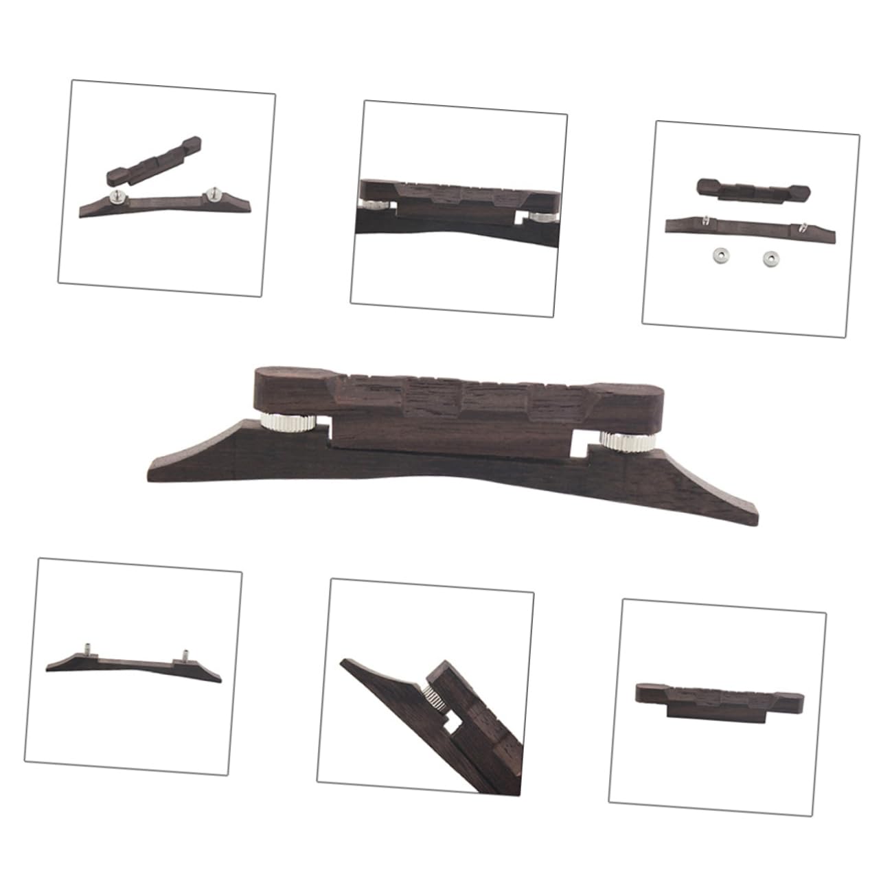 BESPORTBLE Mandolin Bridge Guitar Bridge Pins Acoustic Guitar Bridge Replacement Bridges Parts Adjustable Saddle Guitar Bridge Mandolin Guitar Bridge Height Musical Light Brown Wooden