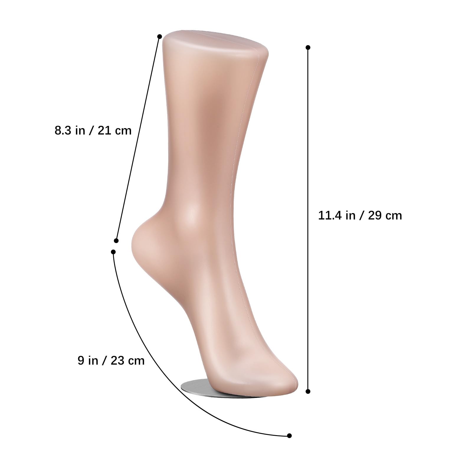 NUOBESTY Plastic Foot Mold Magnetic Mannequin Foot Display Socks Shoe Model Display Women Female Feet Model Ankle Bracelet Jewelry Display Stand for Home Shop